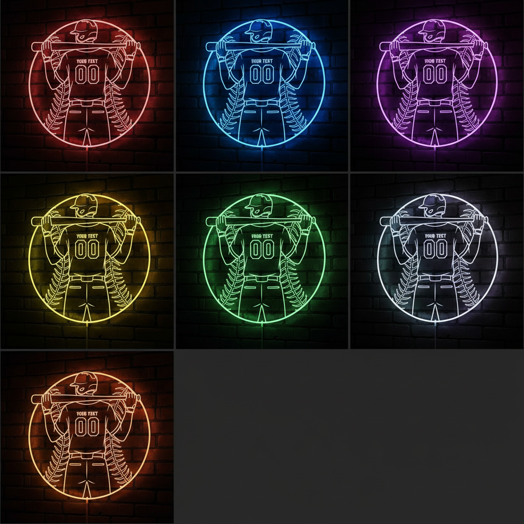 Custom Baseball Bat Neon Sign | Custom Name Neon Sign For Kids Bedroom | Personalized Gift For Kids