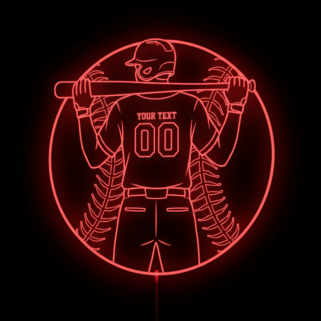 Custom Baseball Bat Neon Sign | Custom Name Neon Sign For Kids Bedroom | Personalized Gift For Kids