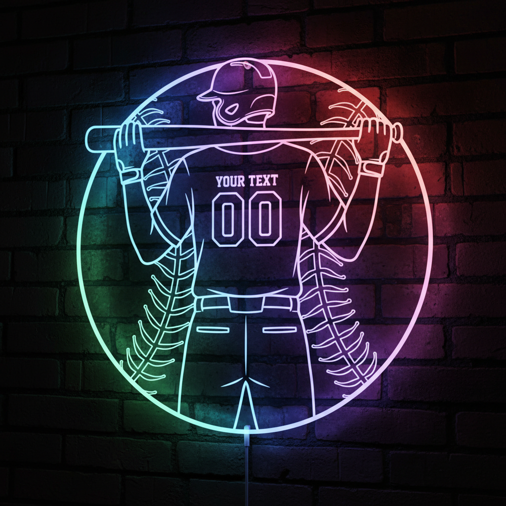 Custom Baseball Bat Neon Sign | Custom Name Neon Sign For Kids Bedroom | Personalized Gift For Kids
