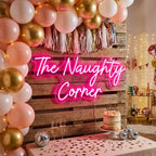 The Naughty Corner LED Neon Sign, Custom Home Bar Art Wall Decor